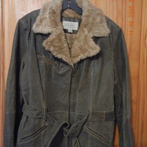 Vintage Boho Hippie Distressed Leather Coat sz L